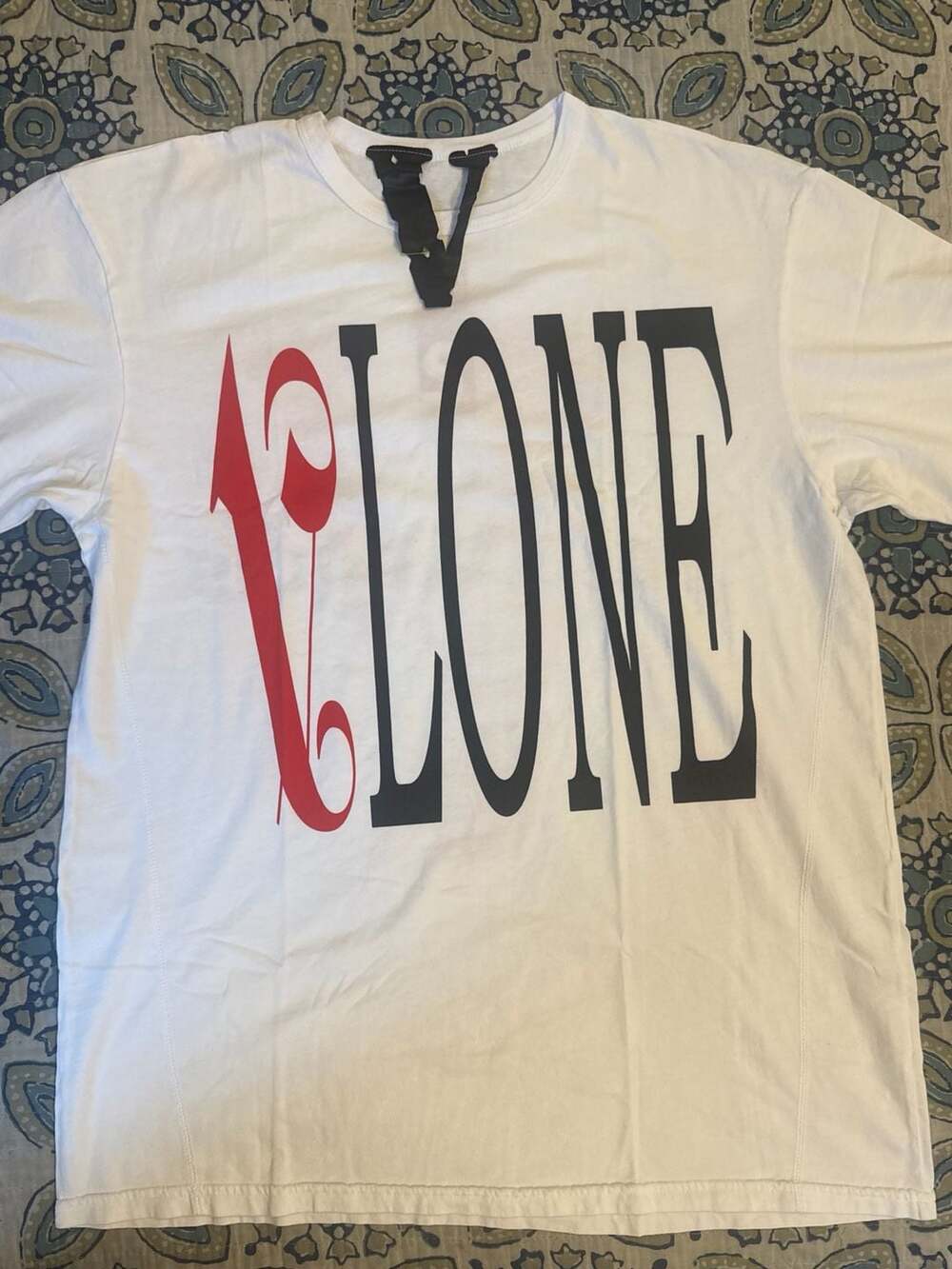 Vlone x Palm Angels Red Flame V Logo T-Shirt White